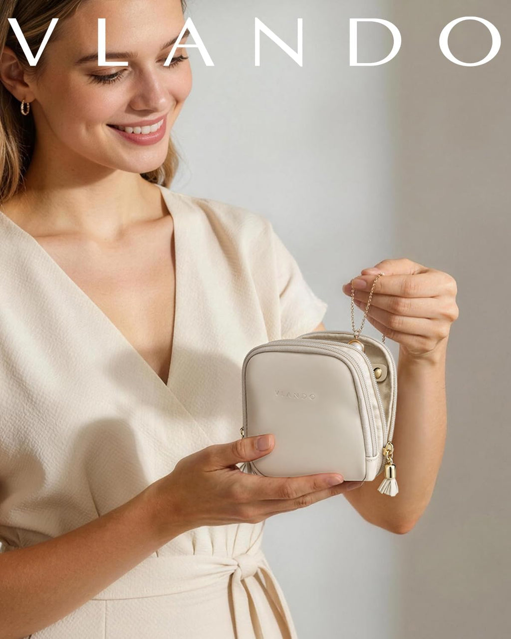Vlando 2-Layer Travel Jewelry Organizer