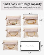 Vlando Travel Jewelry Organizer Set with Zipper and Velvet Lining