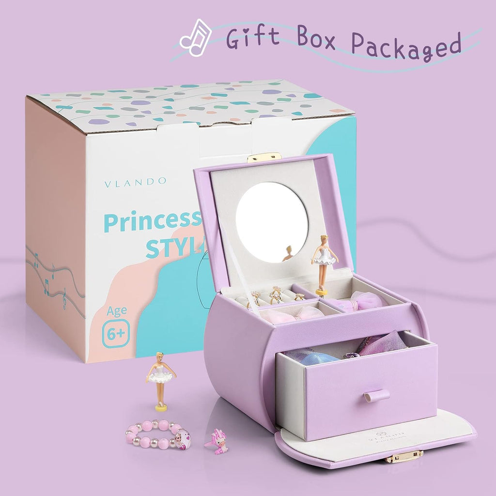 VLANDO Ballerina Musical Jewelry Box Girls Gift Musical Box