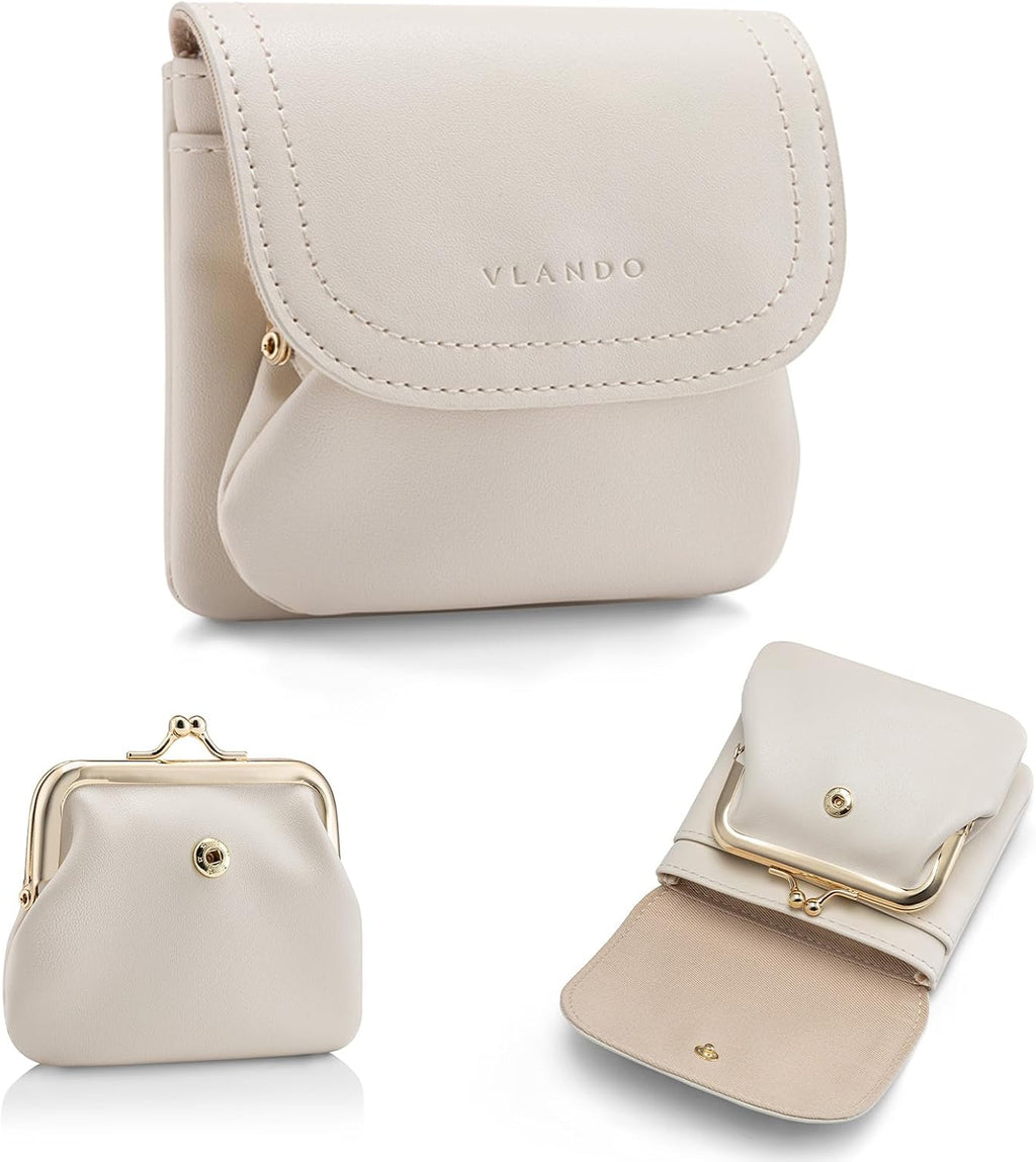 VLANDO 2-in-1 Small Travel Jewelry Case with Removable Pouch
