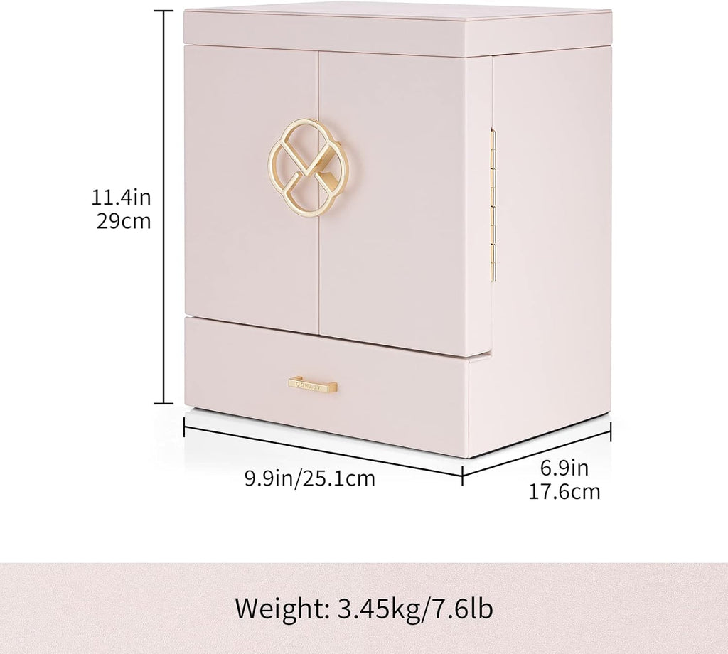 VLANDO Quiet Luxe 6-Layer Large Jewelry Box & Organizer with Mirror