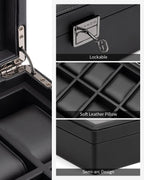VLANDO Watch Box for Men Gifts,10 Slot Watch Holder Oreganizer Display