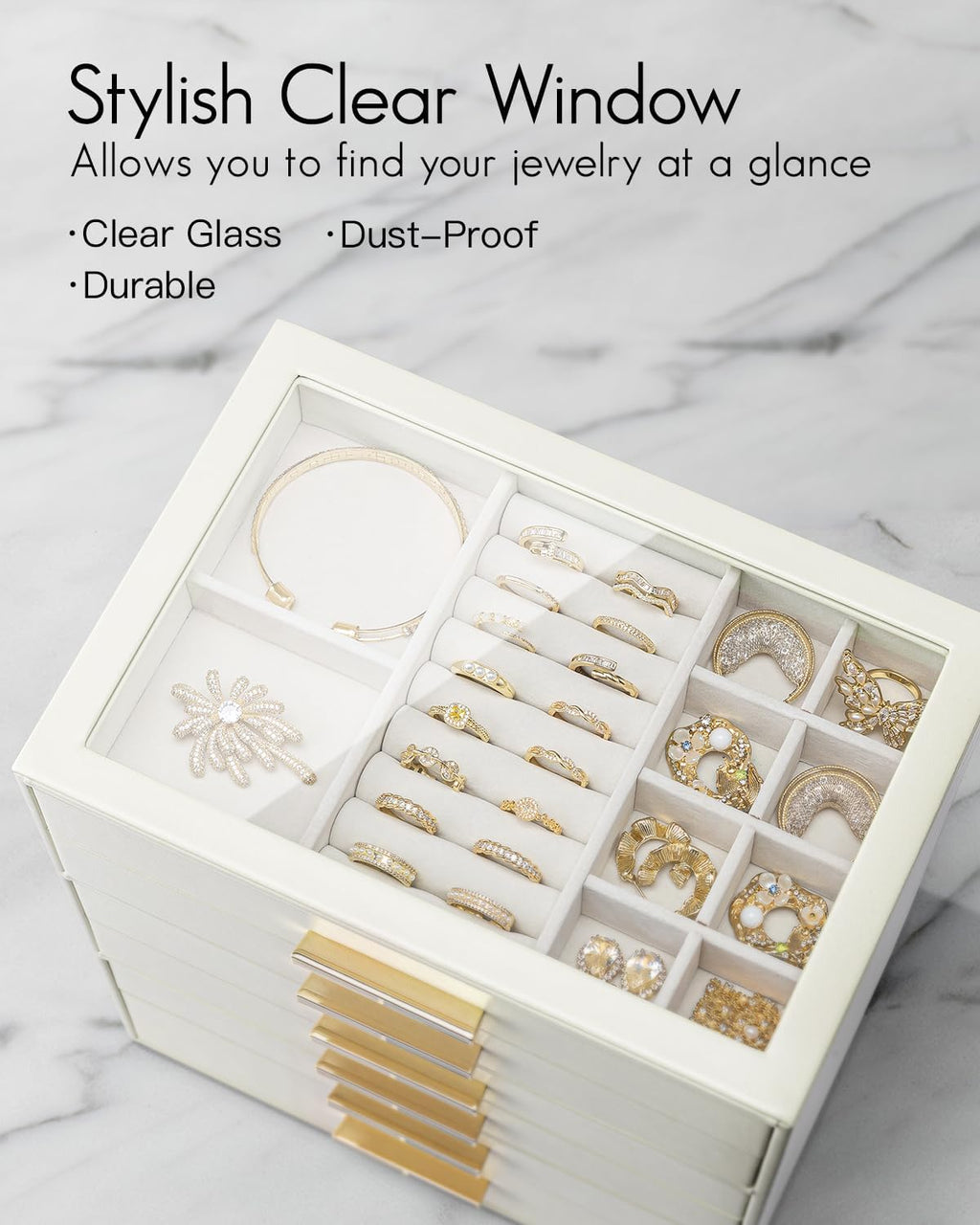 Quiet Luxe 6-Layer Jewelry Box Organizer | VLANDO Jewelry Storage