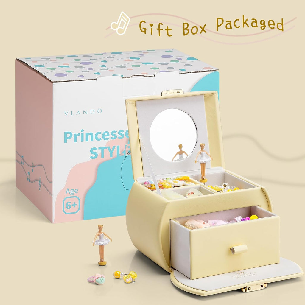 VLANDO Ballerina Musical Jewelry Box Girls Gift Musical Box