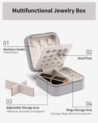 VLANDO Macaron‑Ear Stud Plate Macaron Regular – Small Portable Travel Jewelry Box Organizer