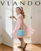 VLANDO Oval Music Box Musical Jewelry Box for Girls – Spinning Ballerina, Soft Faux Leather Kids Jewelry Organizer & Mirror