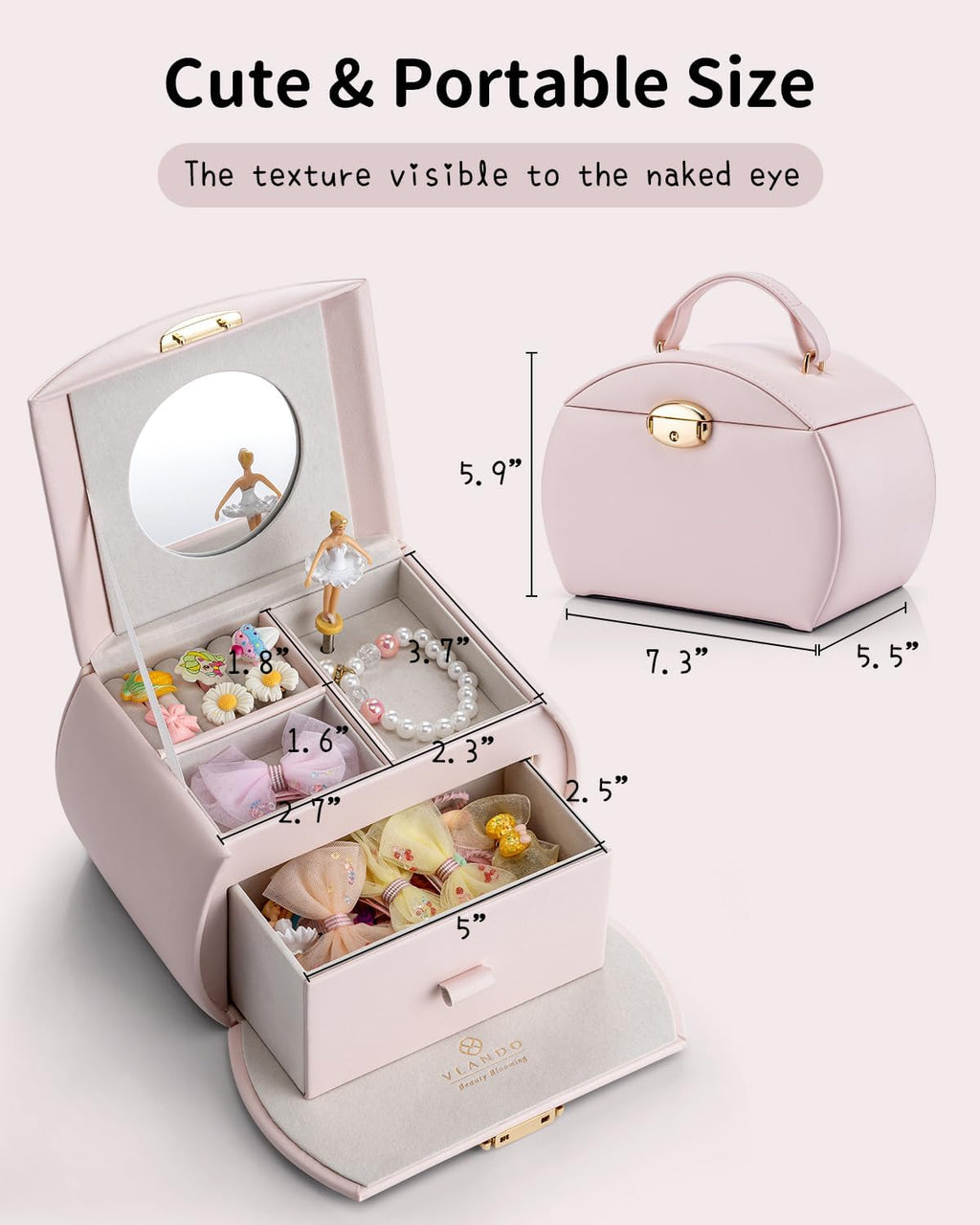 VLANDO Ballerina Musical Jewelry Box Girls Gift Musical Box