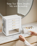 VLANDO Quiet Luxe jewelry box organizer, interior compartment details