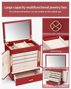 กล่องเครื่องประดับและที่จัดระเบียบขนาดใหญ่ VLANDO Hita Quiet Luxe แบบ 6 ชั้นพร้อมกระจก
