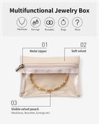 Vlando Travel Jewelry Organizer Set with Zipper and Velvet Lining