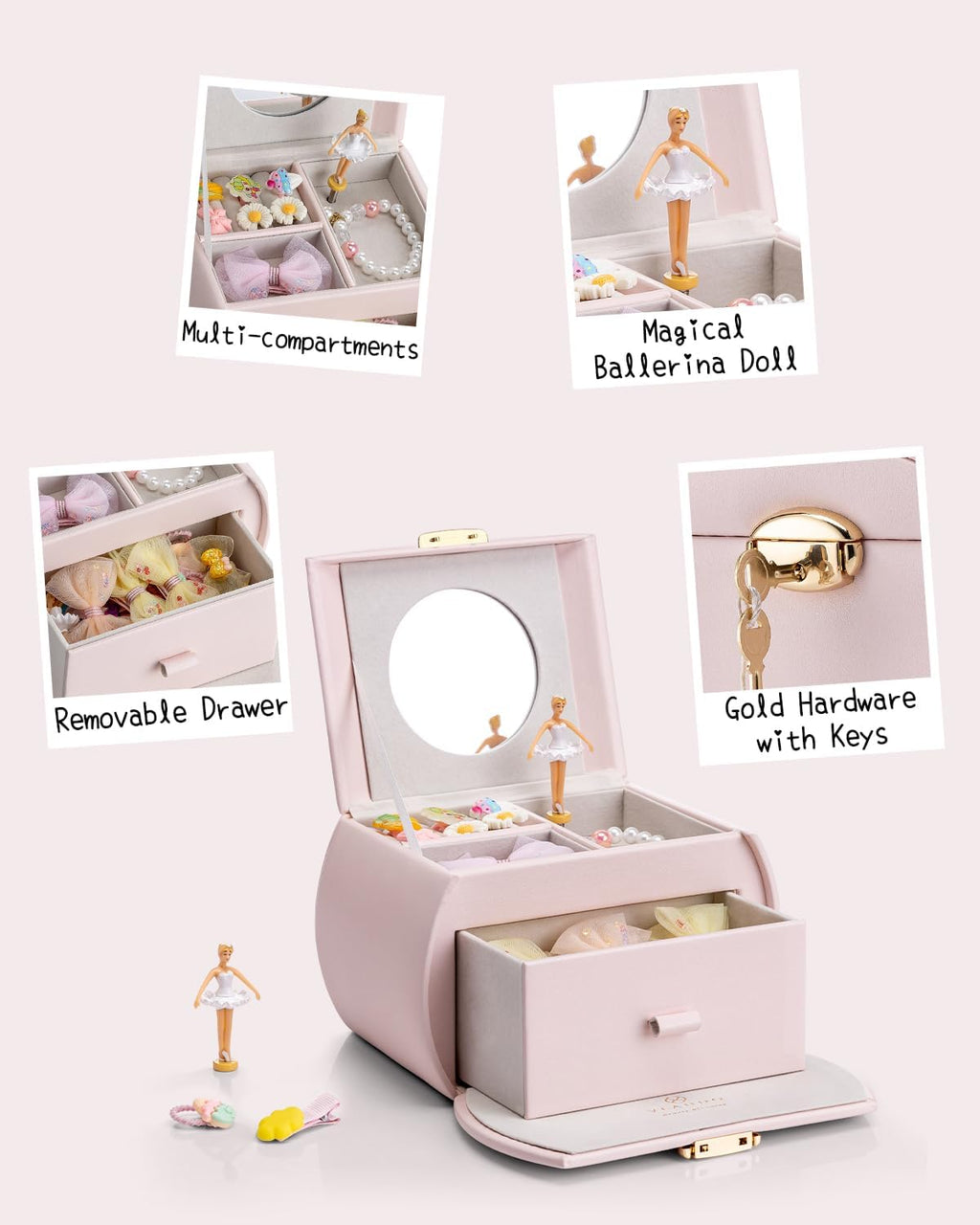 VLANDO Ballerina Musical Jewelry Box Girls Gift Musical Box
