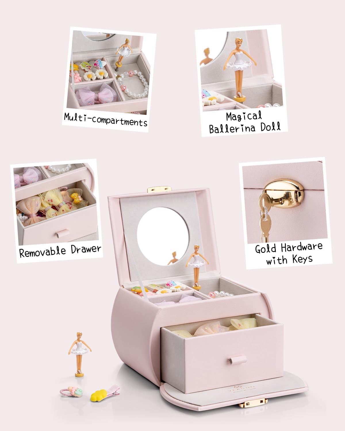 VLANDO Ballerina Musical Jewelry Box Girls Gift Musical Box