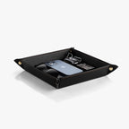 VLANDO Leather Valet Tray Organizer – Nightstand & Vanity Catchall Tray for Keys, Wallet & Accessories