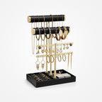 VLANDO Everyday Keepsake 3-Tier Jewelry & Necklace Organizer with Tray | Elegant Jewelry Display Stand