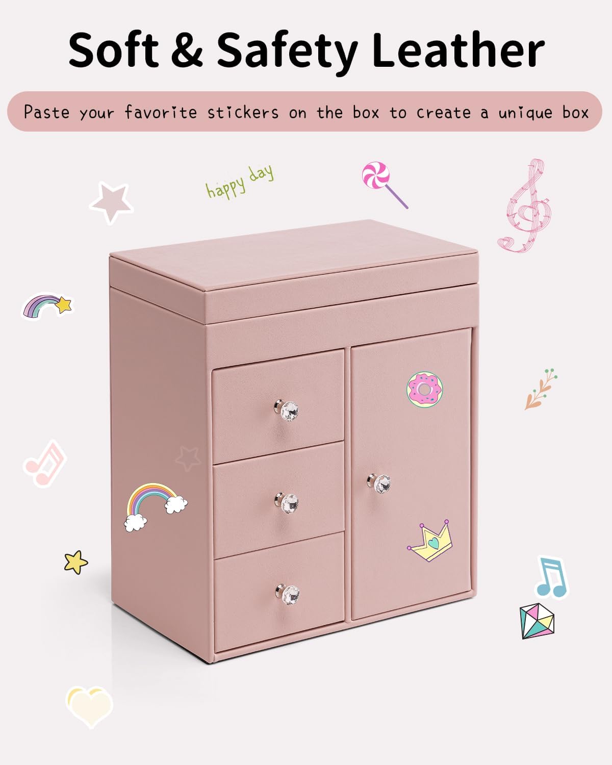 VLANDO Vertical Musical Box Musical Jewelry Box for Girls