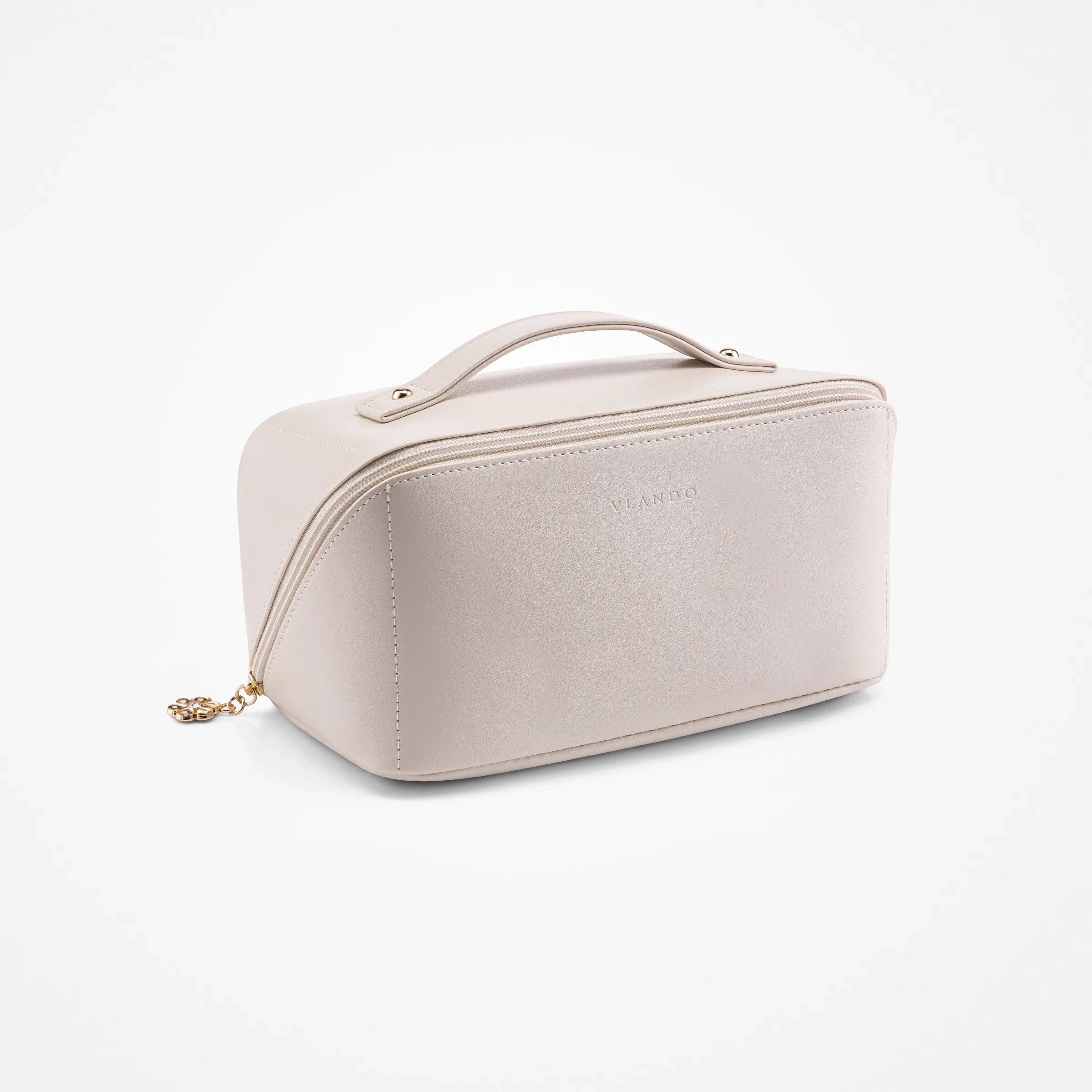 VLANDO Travel Makeup & Toiletry Bag – Large PU Leather Cosmetic Organizer