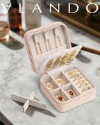 VLANDO Macaron‑Ear Stud Plate Macaron Regular – Small Portable Travel Jewelry Box Organizer