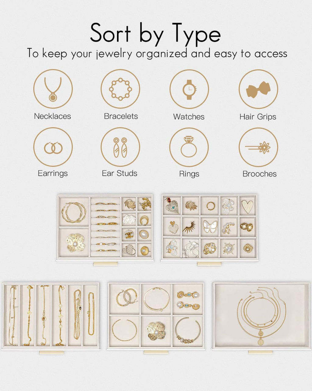5-Layer Jewelry Box | Roomy Drawer Storage | VLANDO