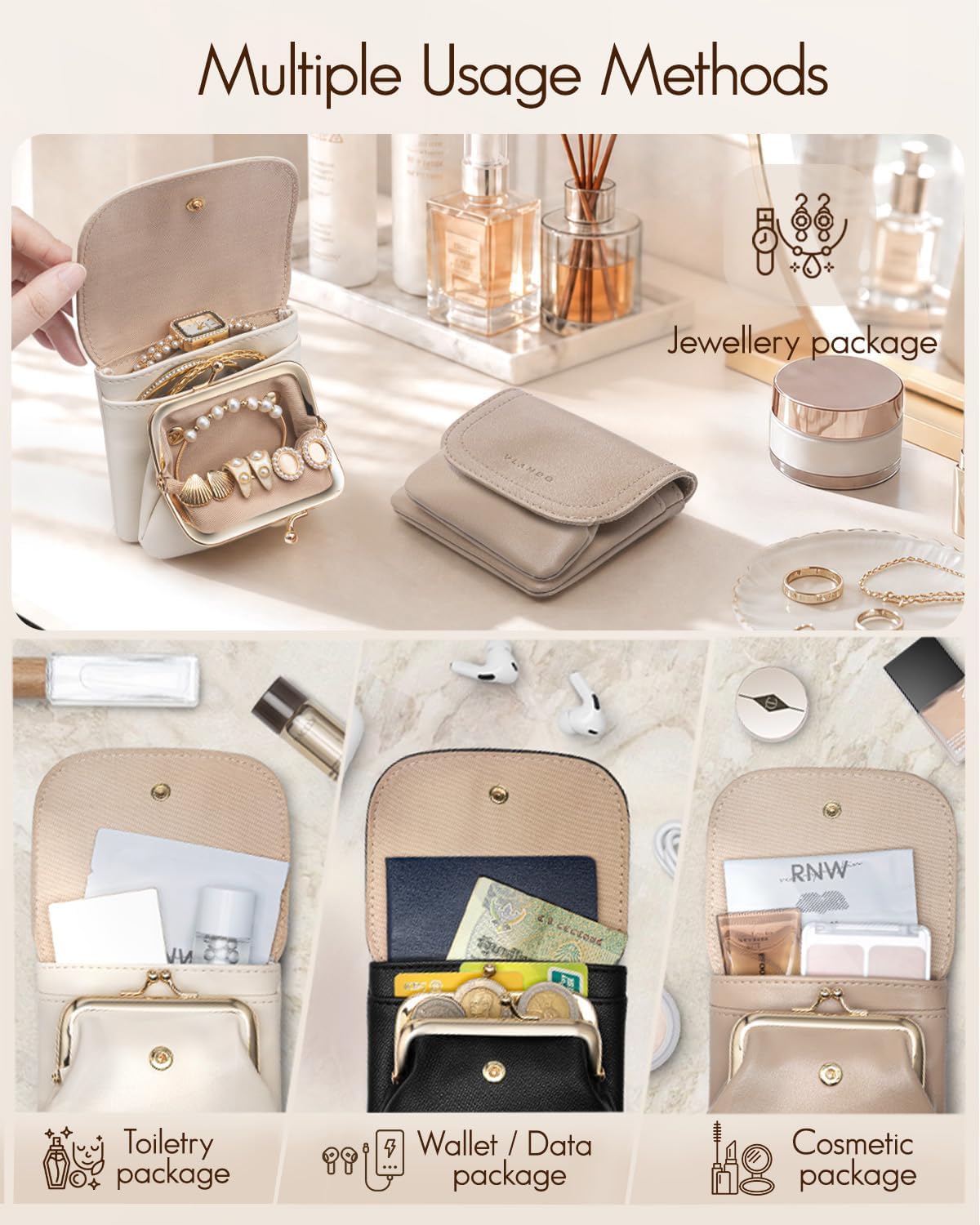 2-in-1 Travel Jewelry Case | Removable Pouch