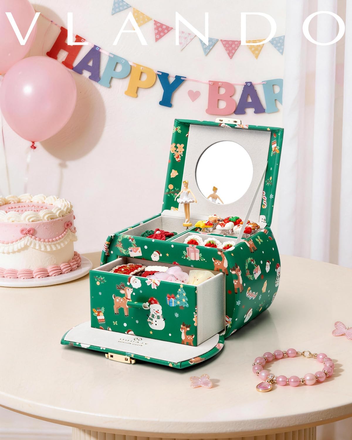 VLANDO Ballerina Musical Jewelry Box Girls Gift Musical Box