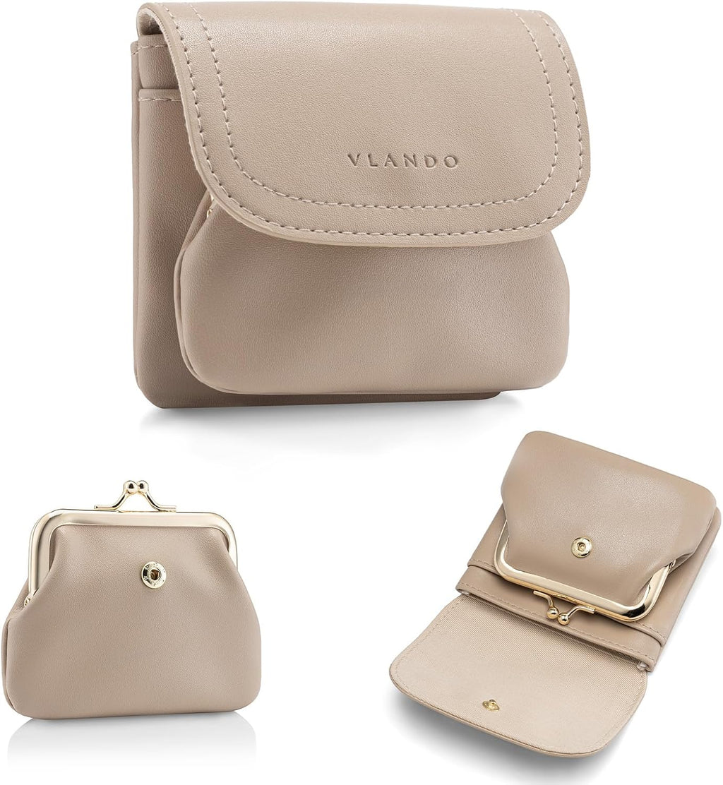 VLANDO 2-in-1 Small Travel Jewelry Case with Removable Pouch
