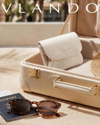 VLANDO 2-in-1 Small Travel Jewelry Case with Removable Pouch