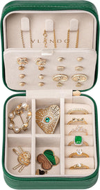 VLANDO Macaron‑Ear Stud Plate Macaron Regular – Small Portable Travel Jewelry Box Organizer