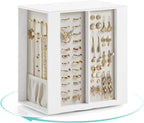 VLANDO Rotating Jewelry Box – Quiet Luxe 360° Large Jewelry Organizer with 5 Drawers