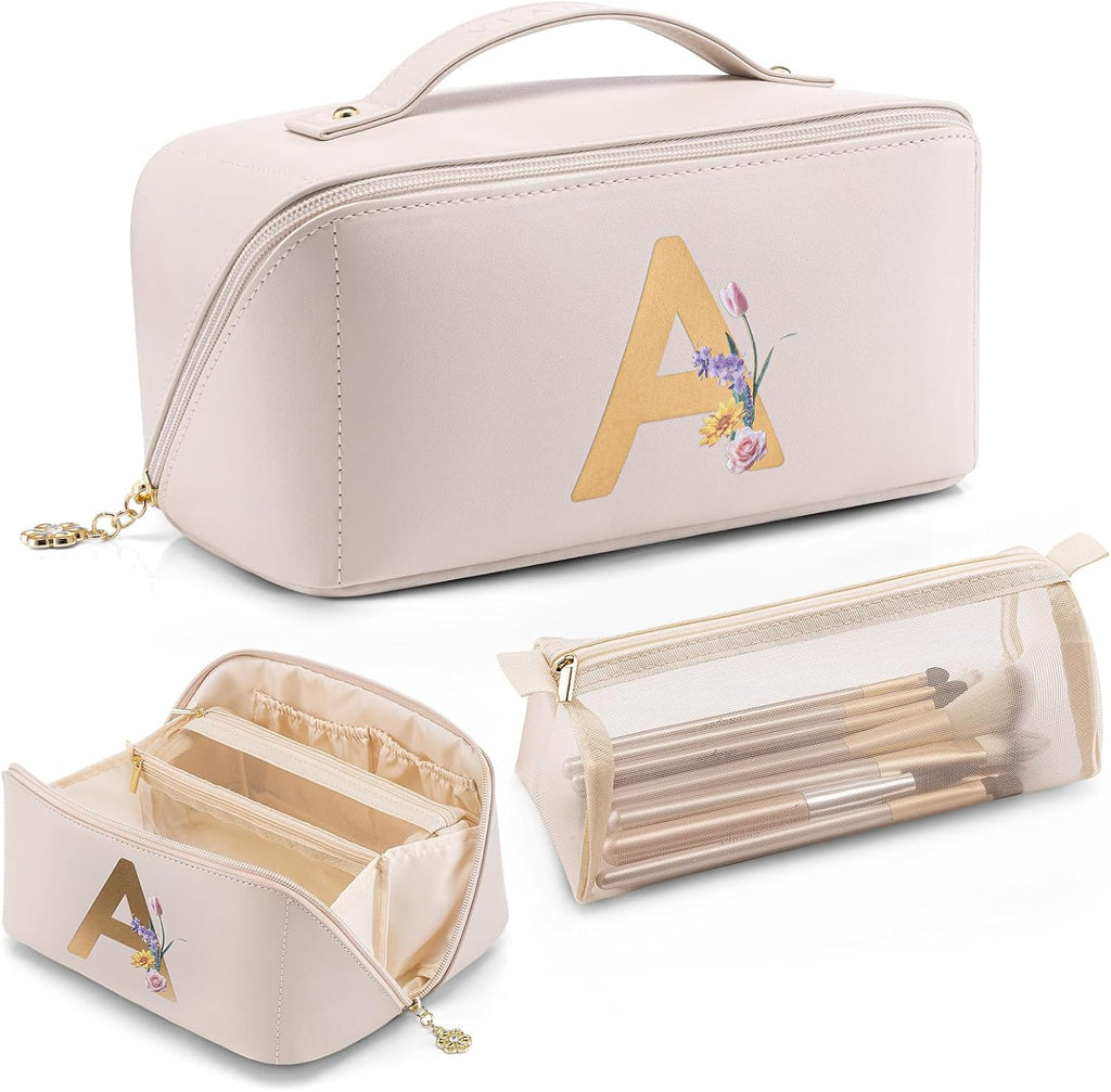 VLANDO Personalized Makeup Bag, Custom Cosmetic Organizer, Birthday Gift for Women Teen Girls US Exclusive Deal
