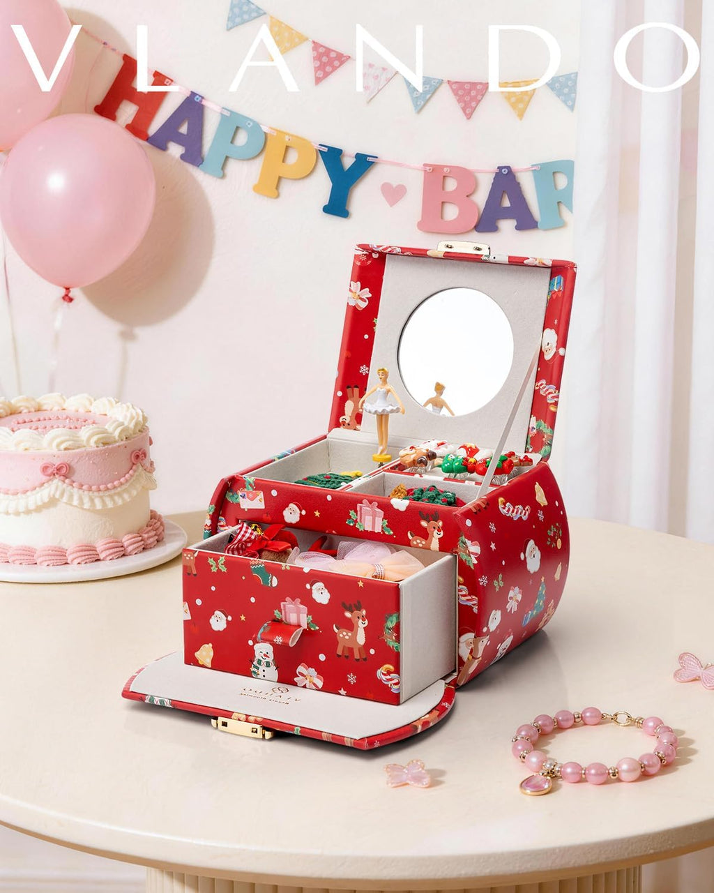 VLANDO Ballerina Musical Jewelry Box Girls Gift Musical Box