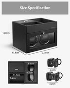VLANDO Automatic Double Watch Winder with Jewelry Valet Tray