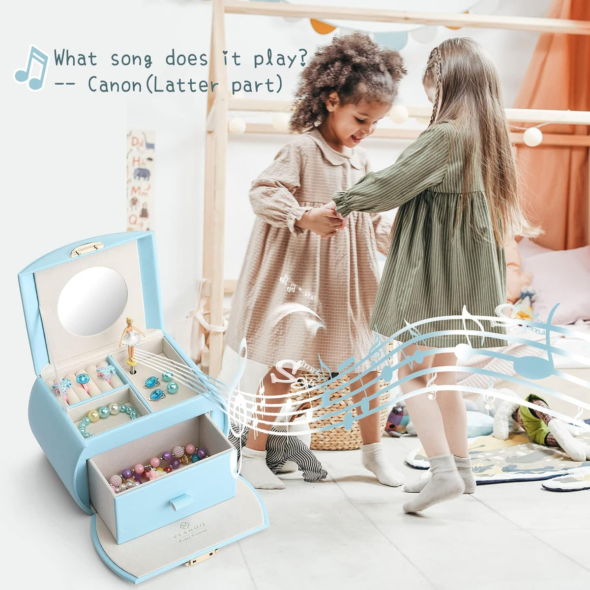 VLANDO Ballerina Musical Jewelry Box Girls Gift Musical Box