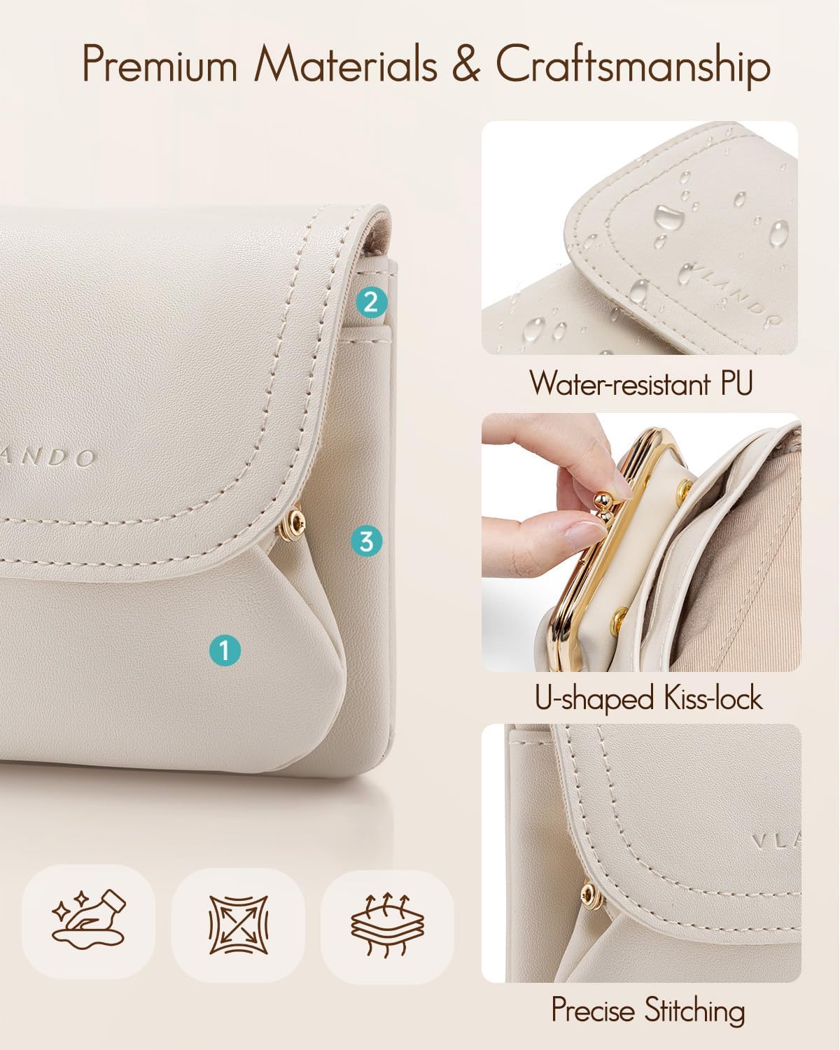VLANDO 2-in-1 Small Travel Jewelry Case with Removable Pouch