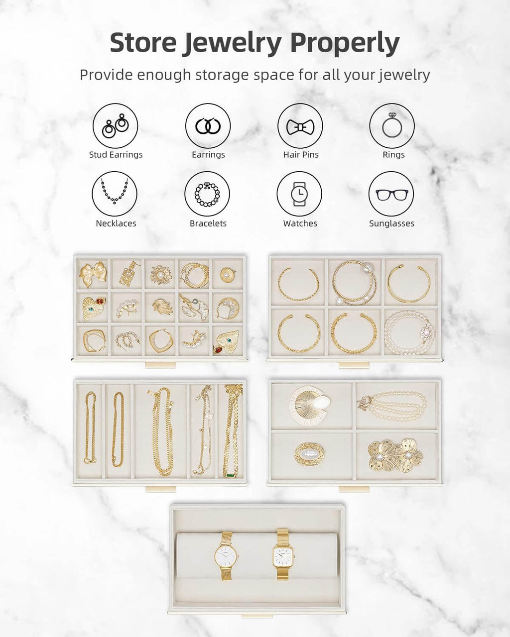 VLANDO Quiet Luxe jewelry box organizer, styled home storage scene