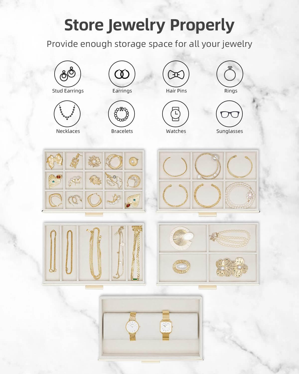 VLANDO Quiet Luxe jewelry box organizer, styled home storage scene