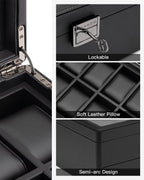 VLANDO lockable watch box, gift-ready presentation for organized storage