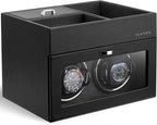 VLANDO Automatic Double Watch Winder with Jewelry Valet Tray