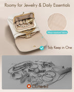 VLANDO 2-in-1 Small Travel Jewelry Case with Removable Pouch
