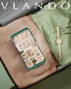 VLANDO Macaron‑Ear Stud Plate Macaron Regular – Small Portable Travel Jewelry Box Organizer