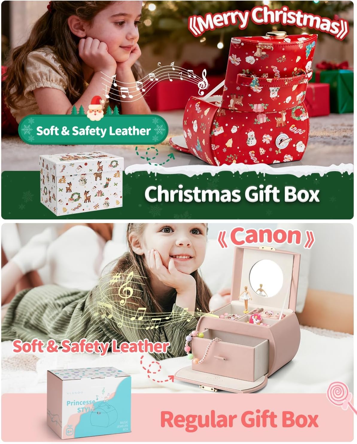 VLANDO Ballerina Musical Jewelry Box Girls Gift Musical Box