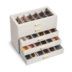 VLANDO Glasses Case 5-Layer, 30-Slot Sunglasses Organizer CasewithClear Lid & 5 Drawers