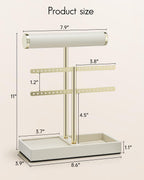 VLANDO Biluo Jewelry Stand Everyday Keepsake 2‑Tier Jewelry Holder Organizer with Tray