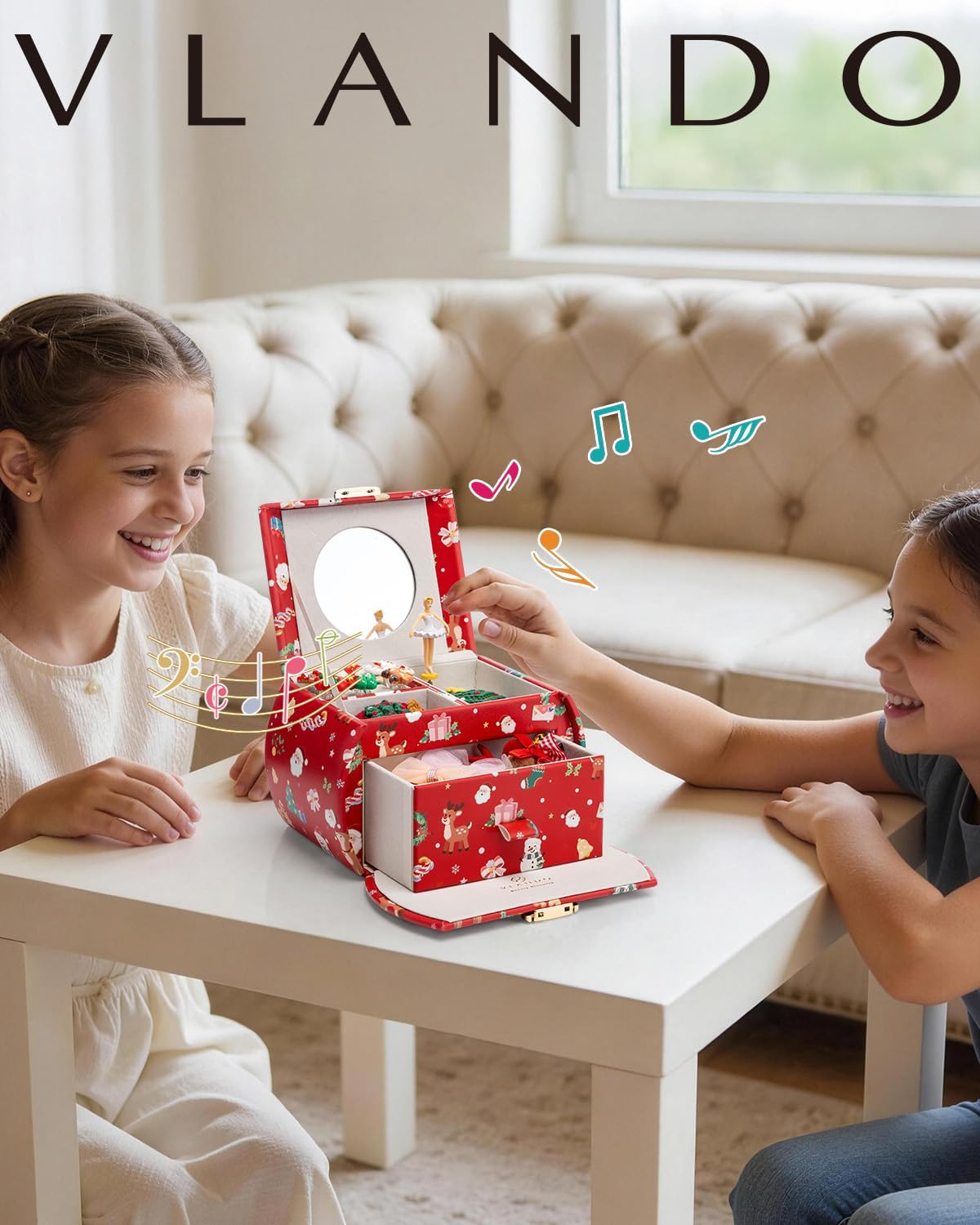 VLANDO Ballerina Musical Jewelry Box Girls Gift Musical Box
