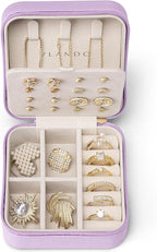 VLANDO Macaron‑Ear Stud Plate Macaron Regular – Small Portable Travel Jewelry Box Organizer