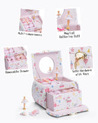 VLANDO Ballerina Musical Jewelry Box Girls Gift Musical Box