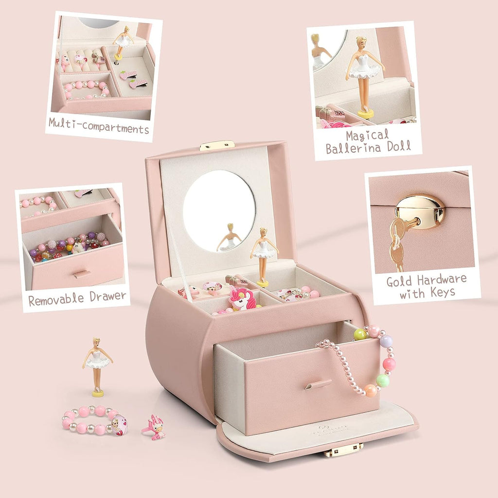 VLANDO Ballerina Musical Jewelry Box Girls Gift Musical Box