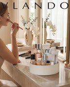 VLANDO 360° Rotating PU Leather Perfume & Makeup Organizer