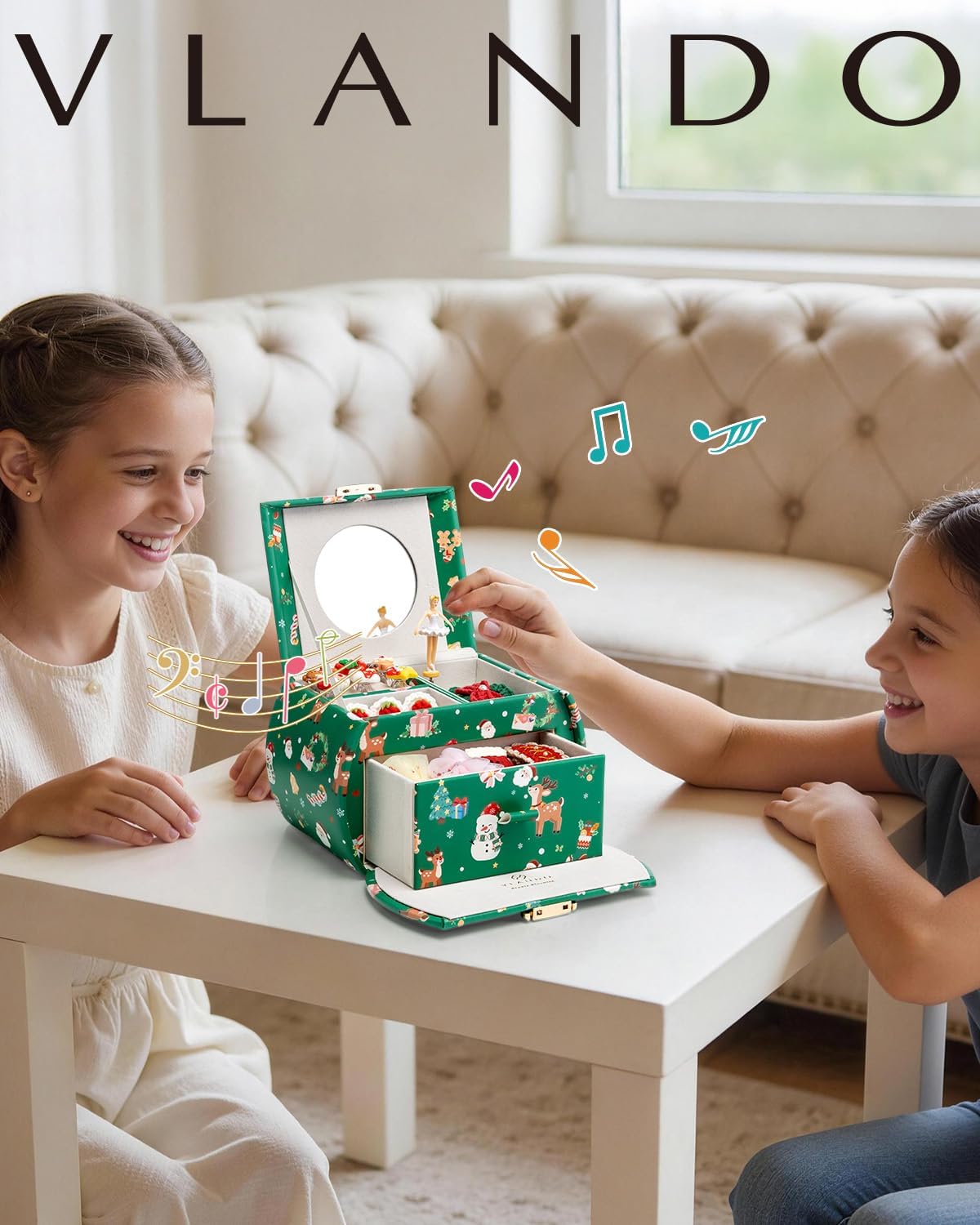 VLANDO Ballerina Musical Jewelry Box Girls Gift Musical Box