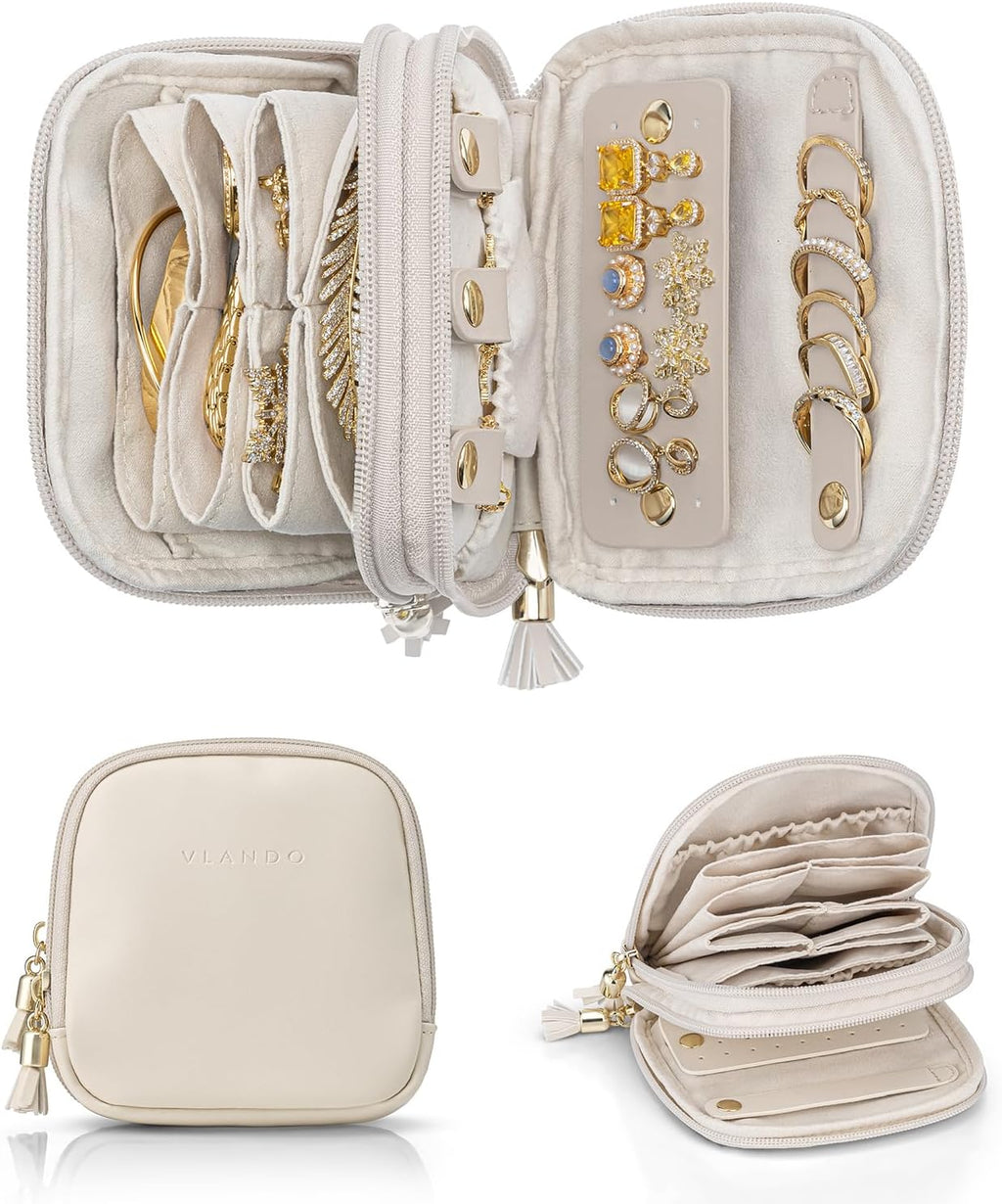 Vlando 2-Layer Travel Jewelry Organizer