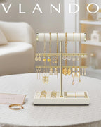 VLANDO Biluo Jewelry Stand Everyday Keepsake 2‑Tier Jewelry Holder Organizer with Tray